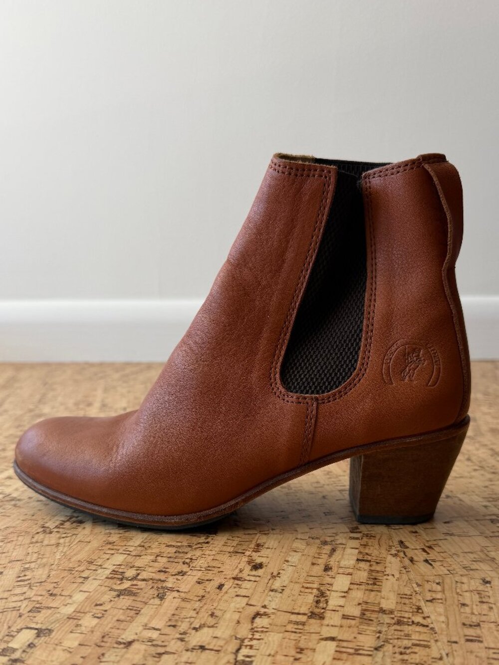 La Botte Gardiane Heeled Gisele Chelsea Boot Cognac Leather Made in France 8